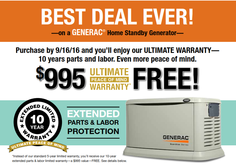 New Generac Promotion! NNG Automatic Standby Generators